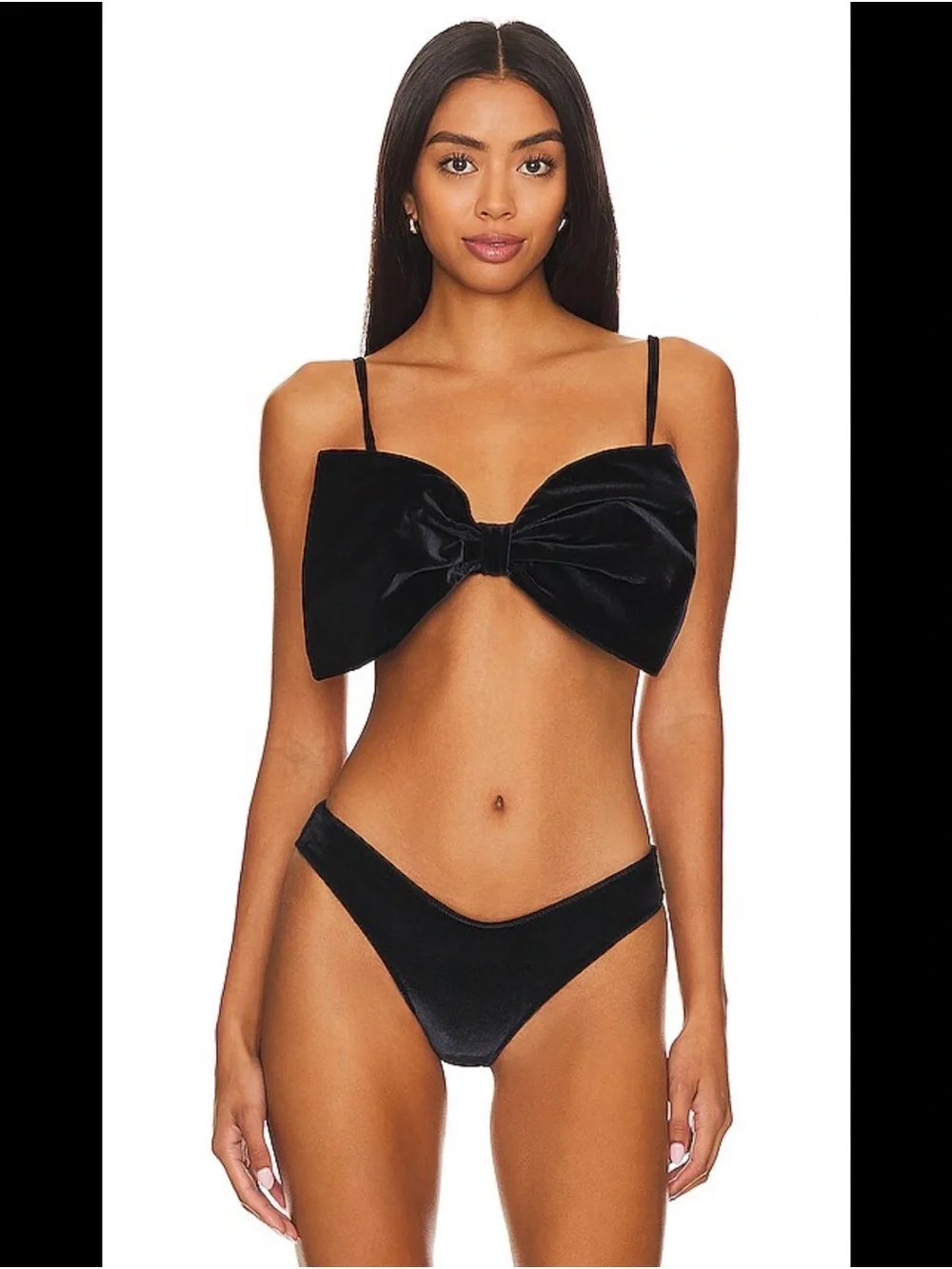 MONTCE Black Velvet Bow Bikini set